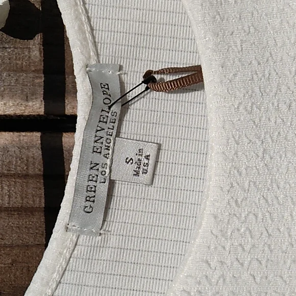 Nwt Cream Green Envelope Dress (S) - Picture 3 of 7